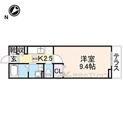 JR東海道・山陽本線 南彦根駅 徒歩14分の賃貸アパート 1階1Kの間取り
