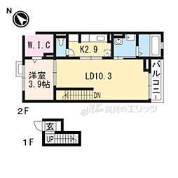 近江鉄道八日市線 八日市駅 徒歩27分の賃貸マンション 4階1LDKの間取り