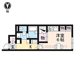 レオパレスヴィラ南田附2 1Kの間取図画像