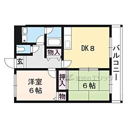 ＳＫマンション21 2階2DKの間取り