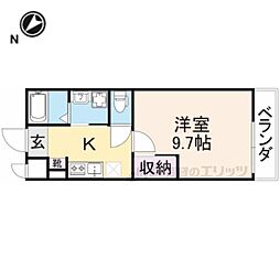 JR東海道・山陽本線 南彦根駅 徒歩11分の賃貸アパート 2階1Kの間取り