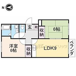 東英ハイツ参番館 2LDKの間取図画像