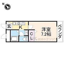 アネックスA 1Kの間取図画像