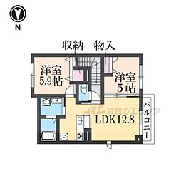 マウントビューいけした 2LDKの間取図画像