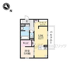 アルモニー彦根 1LDKの間取図画像