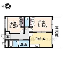 ヴィラ・ルーエン 2DKの間取図画像