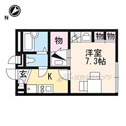 レオパレス池州町 1Kの間取図画像