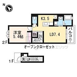 ラ・エトワール 1LDKの間取図画像