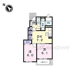ファミリータイズ3 2DKの間取図画像