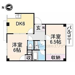 ニューコーポシミズ 2DKの間取図画像