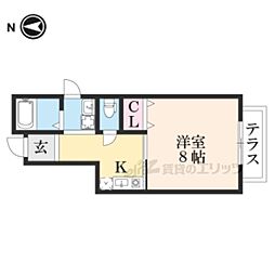アパート 1Kの間取図画像