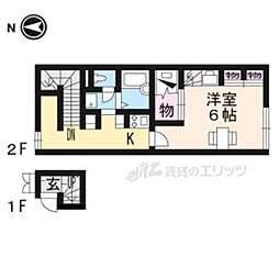レオパレスグリーンフィールド 1Kの間取図画像