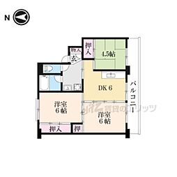 ビレッジハウス小堀1号棟 3DKの間取図画像