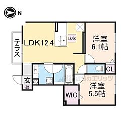 ソシアB 2LDKの間取図画像