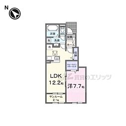 プロムナード東近江I・II 1LDKの間取図画像