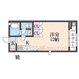 ジュネス後三条 ワンルームの間取図画像