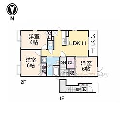 ソルレヴェンテウーノ 3LDKの間取図画像