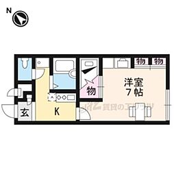 レオパレス桜宮 1Kの間取図画像