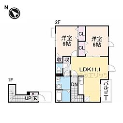 ホーリーグリッターT.J 2LDKの間取図画像