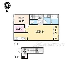RUSH3 1LDKの間取図画像