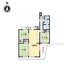 びわ湖美空第2団地14号棟 3LDKの間取図画像