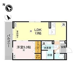 D-ROOM後三条 1LDKの間取図画像