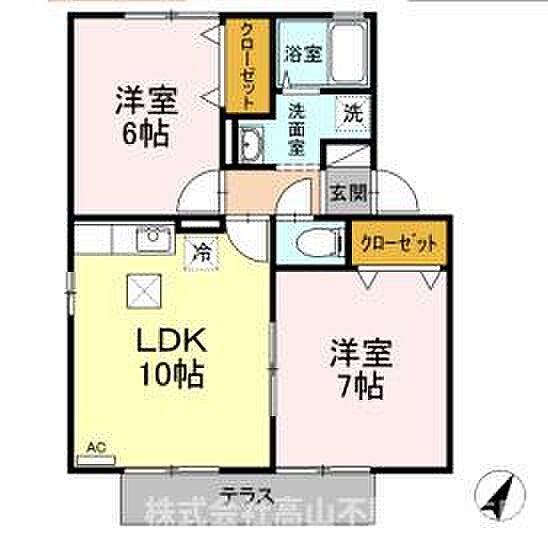 カトゥルス ｜福岡県北九州市八幡西区楠橋南1丁目(賃貸アパート2LDK・1階・56.50㎡)の写真 その2