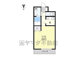 MRR宇都宮 1Kの間取図画像