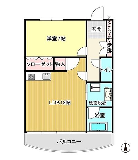 1LDK ※図面と現況に相違ある場合には現況優先とします。