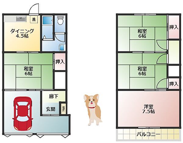 大久保町3丁目車庫付借家 ｜大阪府守口市大久保町3丁目(賃貸一戸建4DK・1階・58.00㎡)の写真 その2