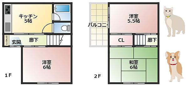 高柳貸家 ｜大阪府寝屋川市高柳5丁目(賃貸一戸建3DK・1階・47.00㎡)の写真 その2