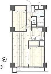 ルネ松戸 2LDKの間取図画像