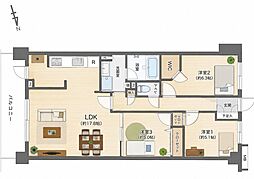 藤和シティホームズ柏 3LDKの間取図画像