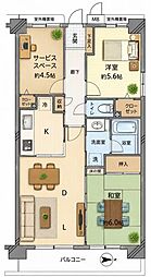 イトーピア流山 2SLDKの間取図画像