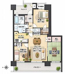 ロイヤルアーク松ヶ丘 3LDKの間取図画像