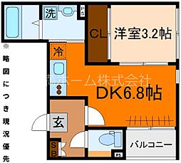 レジデンス藤 3階1DKの間取り