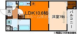 メゾンドエフ 2階1LDKの間取り