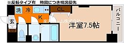 Luxe京都西大路 1Kの間取図画像
