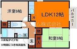 セジュール伊東 2LDKの間取図画像
