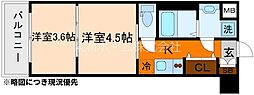 レシオス京都嵯峨野 2Kの間取図画像