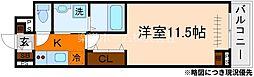 たばさはうすII 1Kの間取図画像