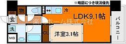 リシュドール梅小路 1LDKの間取図画像