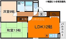 プチフォレ 2LDKの間取図画像