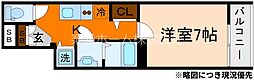 アドバンス京都烏丸町 1Kの間取図画像