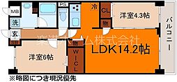 Raffine 京都上鳥羽 1階2LDKの間取り