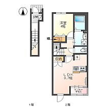 ポラリス(Polaris) 203 ｜ 岐阜県岐阜市北一色２丁目（賃貸アパート1LDK・2階・42.64㎡） その2