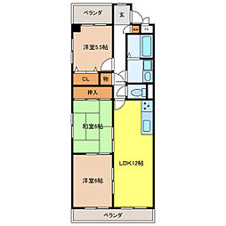 アネックスみつき 5階3LDKの間取り