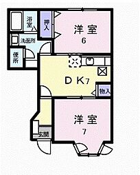 ピペール 2DKの間取図画像