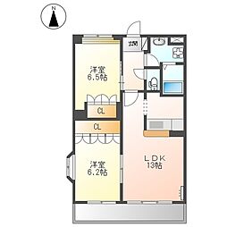 ウッドヴィレッジ2 2LDKの間取図画像