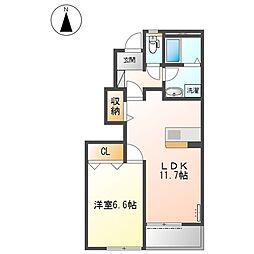 グランドソレイユ 1LDKの間取図画像